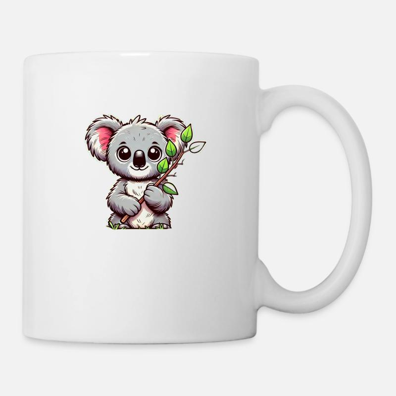 Koala mit Eukalyptus - Tasse - Weiß
