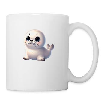 Seal pup with big eyes - Mug - white - Right