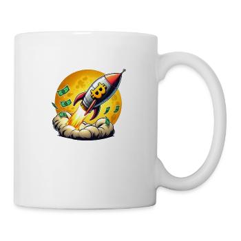 Le bitcoin s’envole vers la lune - Mug blanc - blanc - Droite