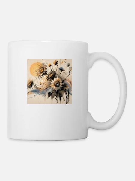 Sunflower Painting - Mug - white