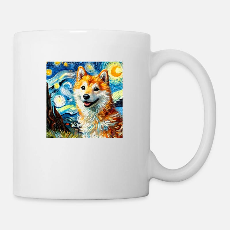 Shiba inu à la Van Gogh - Mug blanc - blanc