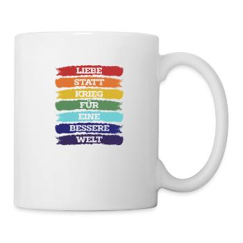 Love instead of war – For a better world - Mug - white - Right