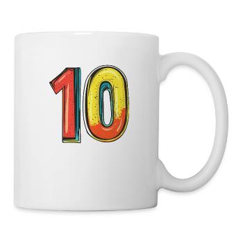 10 Zahl Bunt - Tasse - Weiß - Rechts