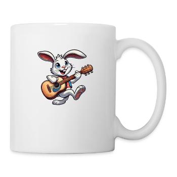 Bande dessinée de guitare de lapin - Mug blanc - blanc - Droite