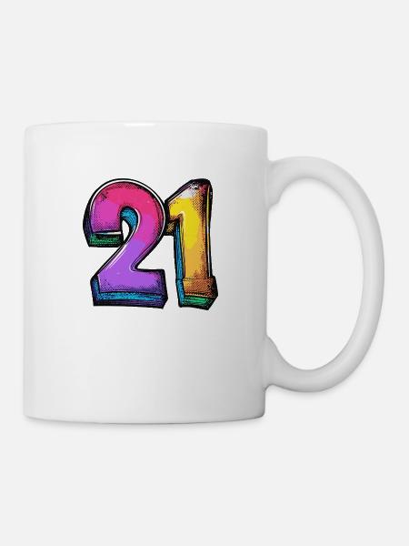 21 Number Colorful - Mug - white