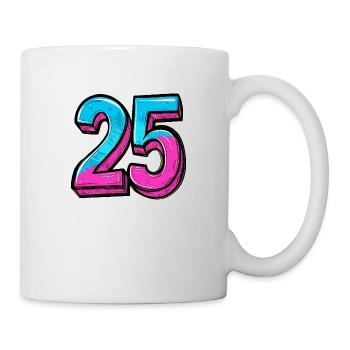 25 Zahl Bunt - Tasse - Weiß - Rechts