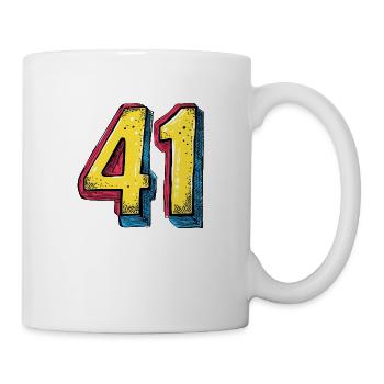 41 Zahl Bunt - Tasse - Weiß - Rechts