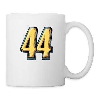 44 Zahl Bunt - Tasse - Weiß - Rechts