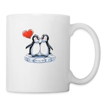 Style BD Pingouin En Couple Amoureux - Mug blanc - blanc - Droite