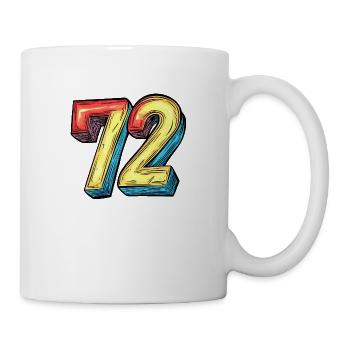 72 Zahl Bunt - Tasse - Weiß - Rechts