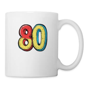 80 Numéro Coloré - Mug blanc - blanc - Droite