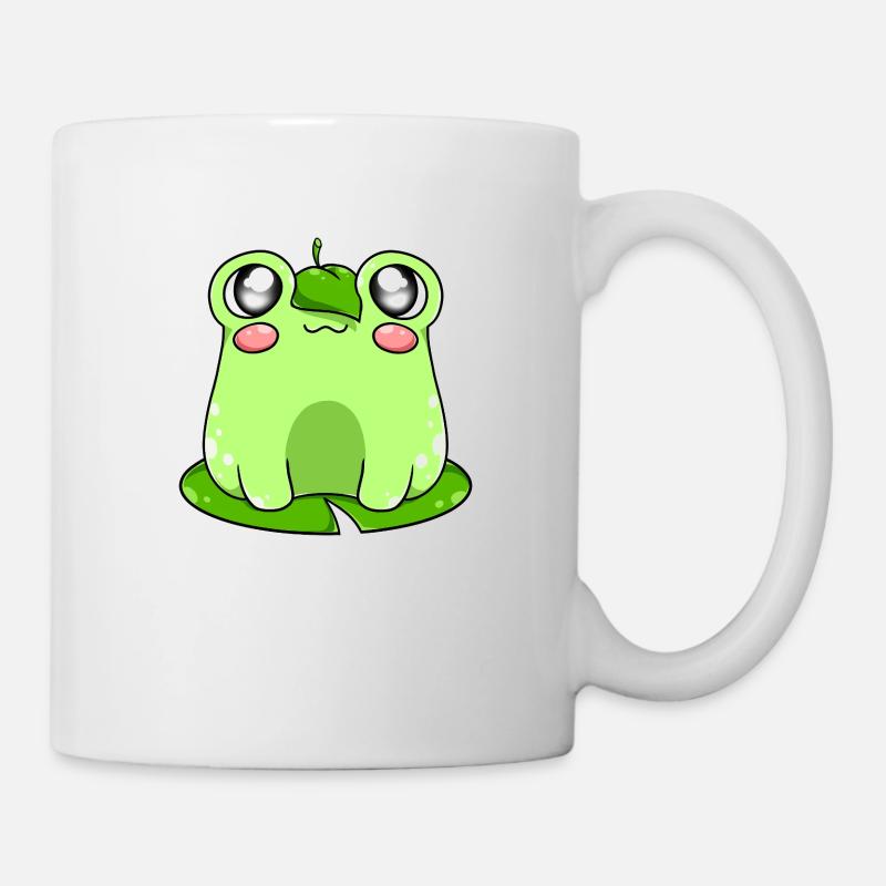 Froschmit Blatt - Tasse - Weiß