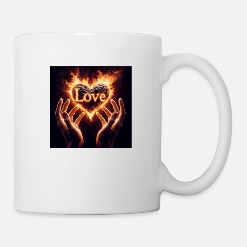 Love Herz Hände - Tasse - Weiß