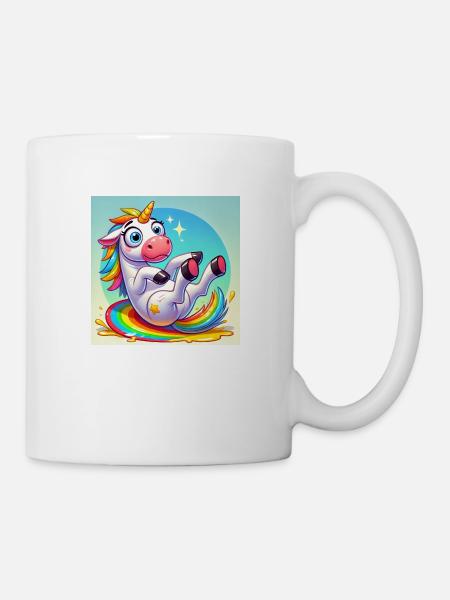 Lustiges Einhorn - Magie, Glitzer und Spaß - Tasse - Weiß