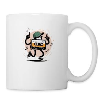 Tanzende Kassette (Vintage-Stil) - Tasse - Weiß - Rechts