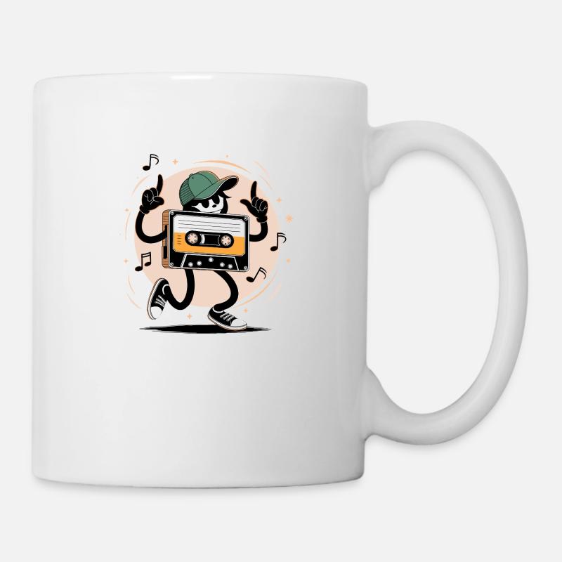 Dancing Cassette Tape (Vintage Style) - Mug - white