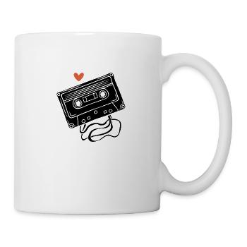 Kassette & Stift - Tasse - Weiß - Rechts