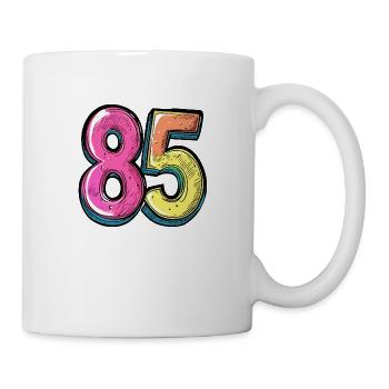 85 Zahl Bunt - Tasse - Weiß - Rechts