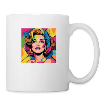 Bold Pop Art Woman Avatar with Vibrant Colors - Mug - white - Right