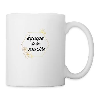 Équipe de la Mariée doré floral - Mug blanc - blanc - Droite