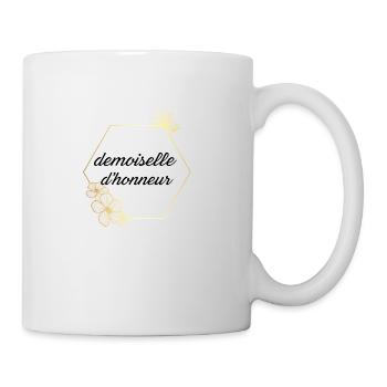 Demoiselle d’honneur doré floral - Mug blanc - blanc - Droite