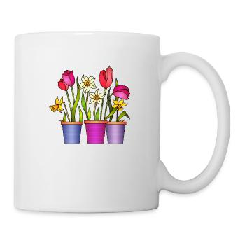 Blumen - Tasse - Weiß - Rechts