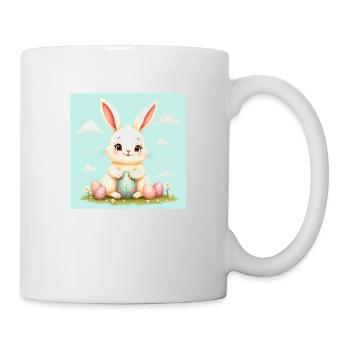 Ostern und süßer Hase – glücklich für das Fest! - Tasse - Weiß - Rechts