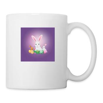 Glückliche Osterhasen Familie - Tasse - Weiß - Rechts
