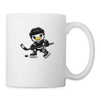 Chibi Ente Eishockey Spieler Cartoon - Tasse - Weiß - Rechts