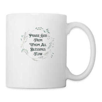 Praise God- Green Text - Mug - white - Right