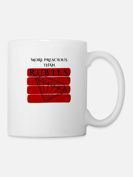 More Prescious Than Rubies Horizontal - Black Text - Mug - white
