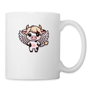 Cute Chibi Cow Angel Cartoon Wings - Mug - white - Right