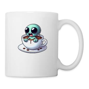 Alien Alien Buveur de café Caféine - Mug blanc - blanc - Droite