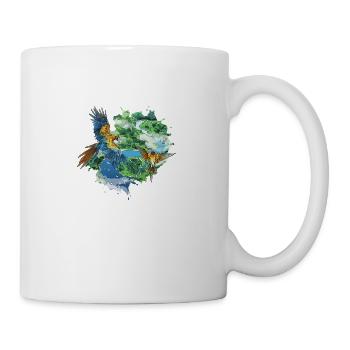 Papageien, die über den Dschungel fliegen - Tasse - Weiß - Rechts