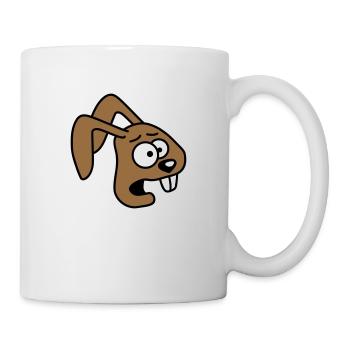 Bunny Horrified Fearful Desperate Confused Cool - Mug - white - Right