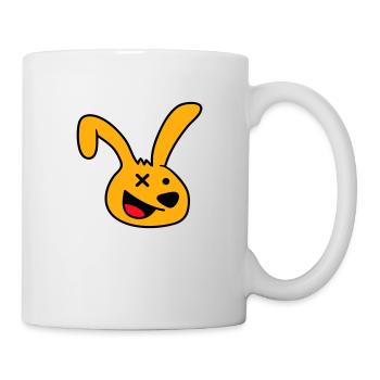 Bunny crazy crazy laughing funny confused - Mug - white - Right