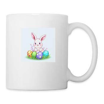 Osterhase und bunte Freude - Tasse - Weiß - Rechts