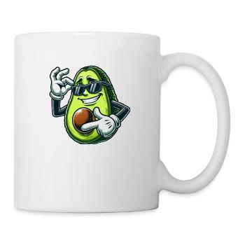 Coole Avocado Veganer Cartoon Comic Sonnenbrille - Tasse - Weiß - Rechts