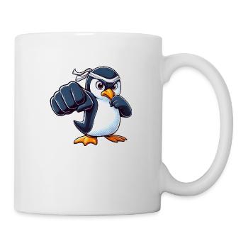 Cooler Cartoon Pinguin Karate Martial Arts - Tasse - Weiß - Rechts