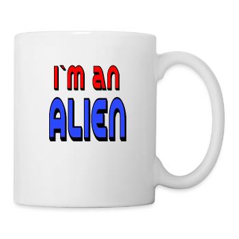 ALIEN 🛸 bold text in red and blue - Mug - white - Right