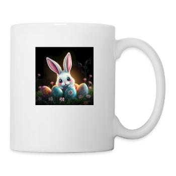 Hase hüpft ins Glück - Tasse - Weiß - Rechts