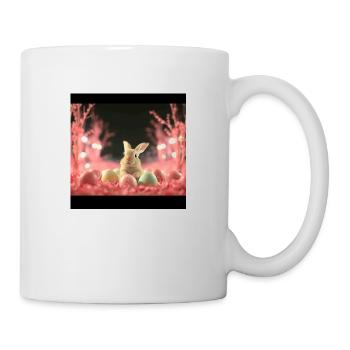 Goldenes Ei & Kuschel-Hase - Tasse - Weiß - Rechts