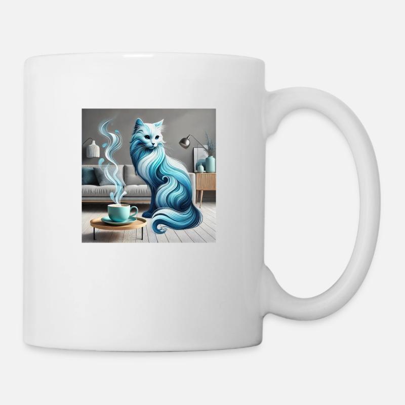 Cat and Coffee - Tasse - Weiß