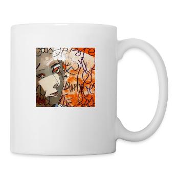 Orange Street Art on T-Shirt - Mug - white - Right