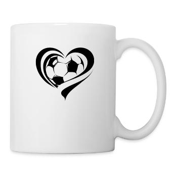 Fußball-Herz - Tasse - Weiß - Rechts
