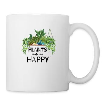 plants make my happy - Mug blanc - blanc - Droite