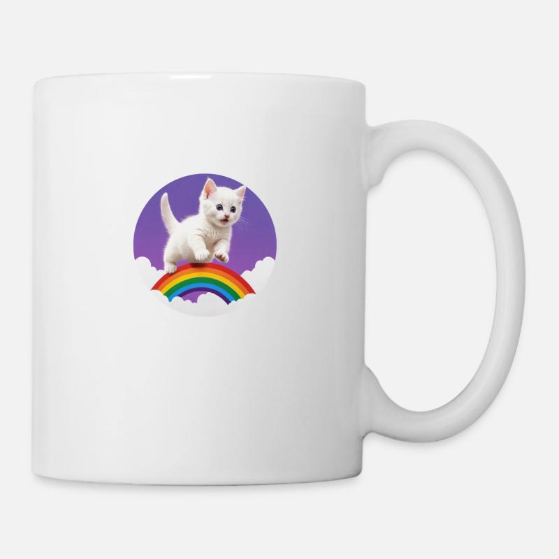 White Kitten Rainbow 2 - Mug - white