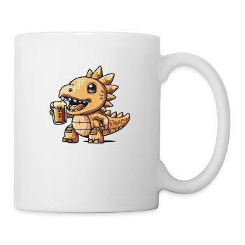 Dinosaurier stegosaurus Pixel Bier - Tasse - Weiß - Rechts