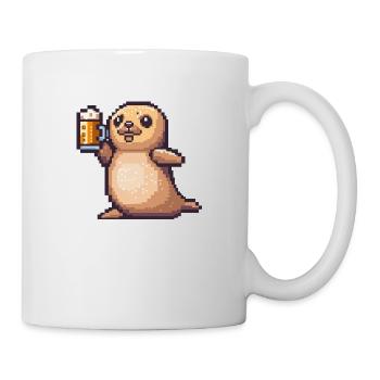 Seal Animal Pixel Bière - Mug blanc - blanc - Droite