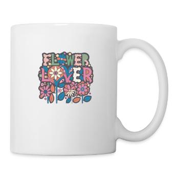 Flower Lover Colorful Floral Design text Art - Mug - white - Right